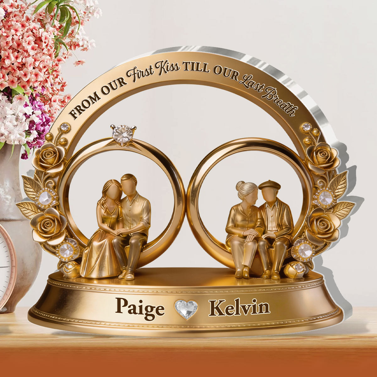 From Our First Kiss Till Our Last Breath - Personalized Custom Shaped Acrylic Plaque