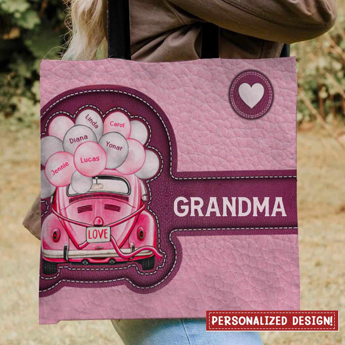 Personalized Grandma All Over Tote Bag, Personalized Gift for Nana, Grandma