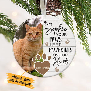 Pesonalized Pet Dog Cat Memorial Ornament  (Porcelain)