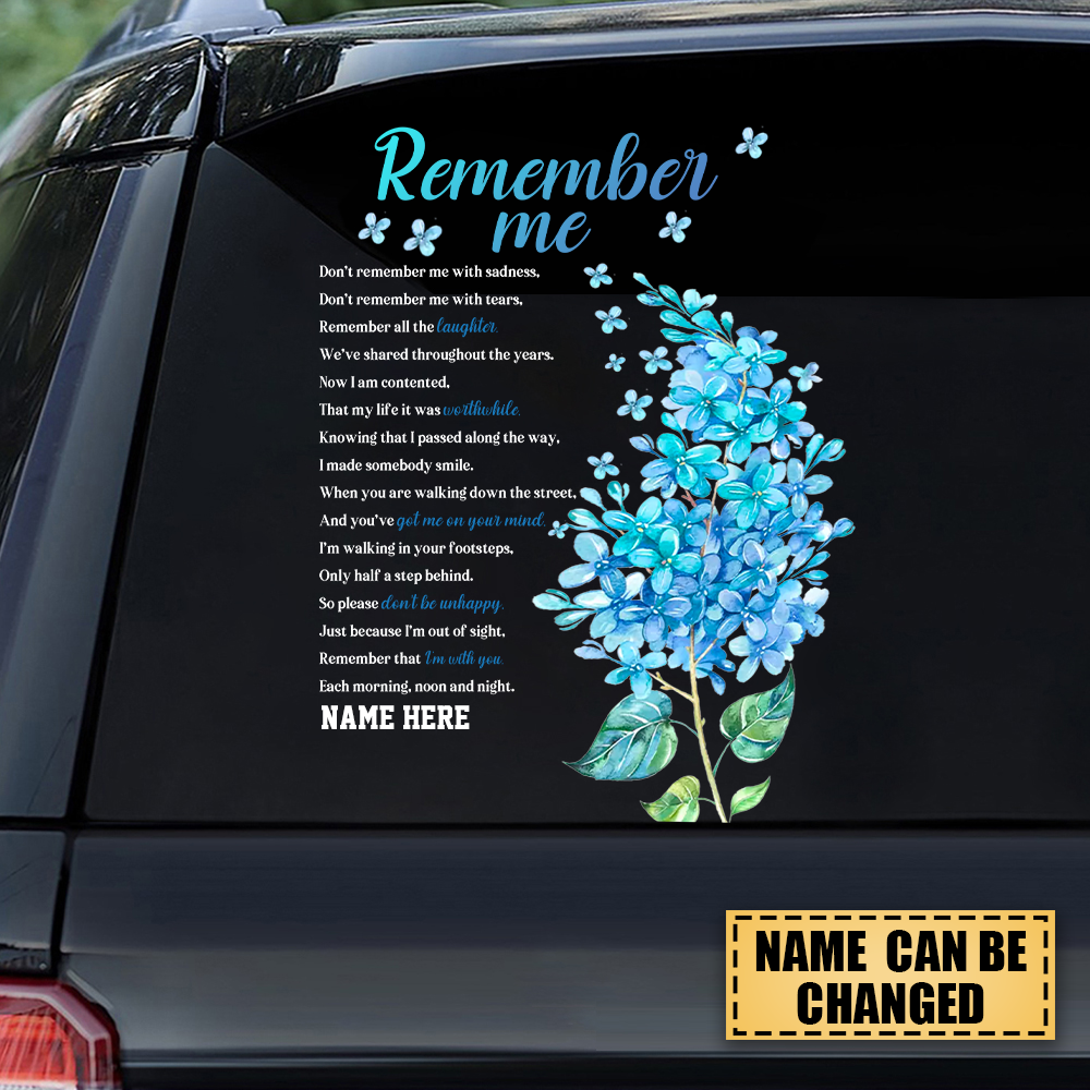 Remember Me Custom Memorial Gift - Personalized Memorial Decal