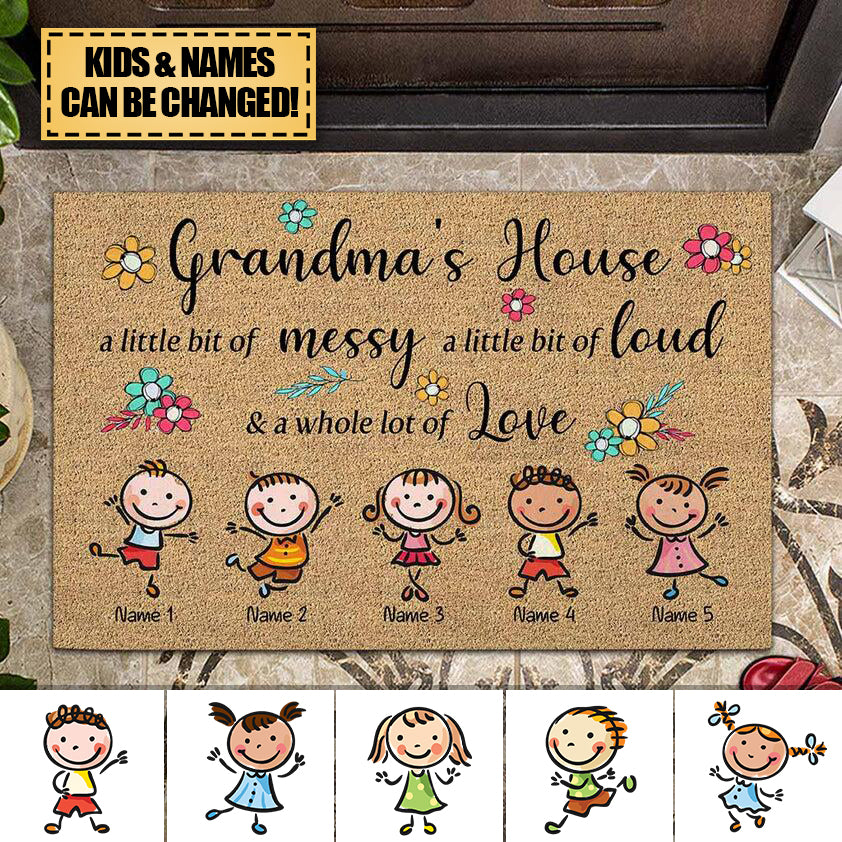 Grandma's House - Personalized Mother's Day Grandma Doormat With Coir Pattern Print
