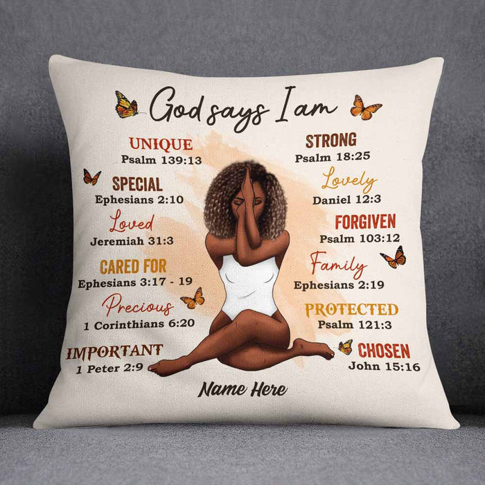 God Says I Am Personalized Pillowcase