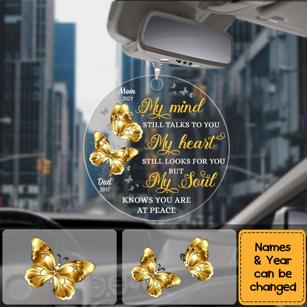 Personalized My Mind Still Talk To You Circle Ornament