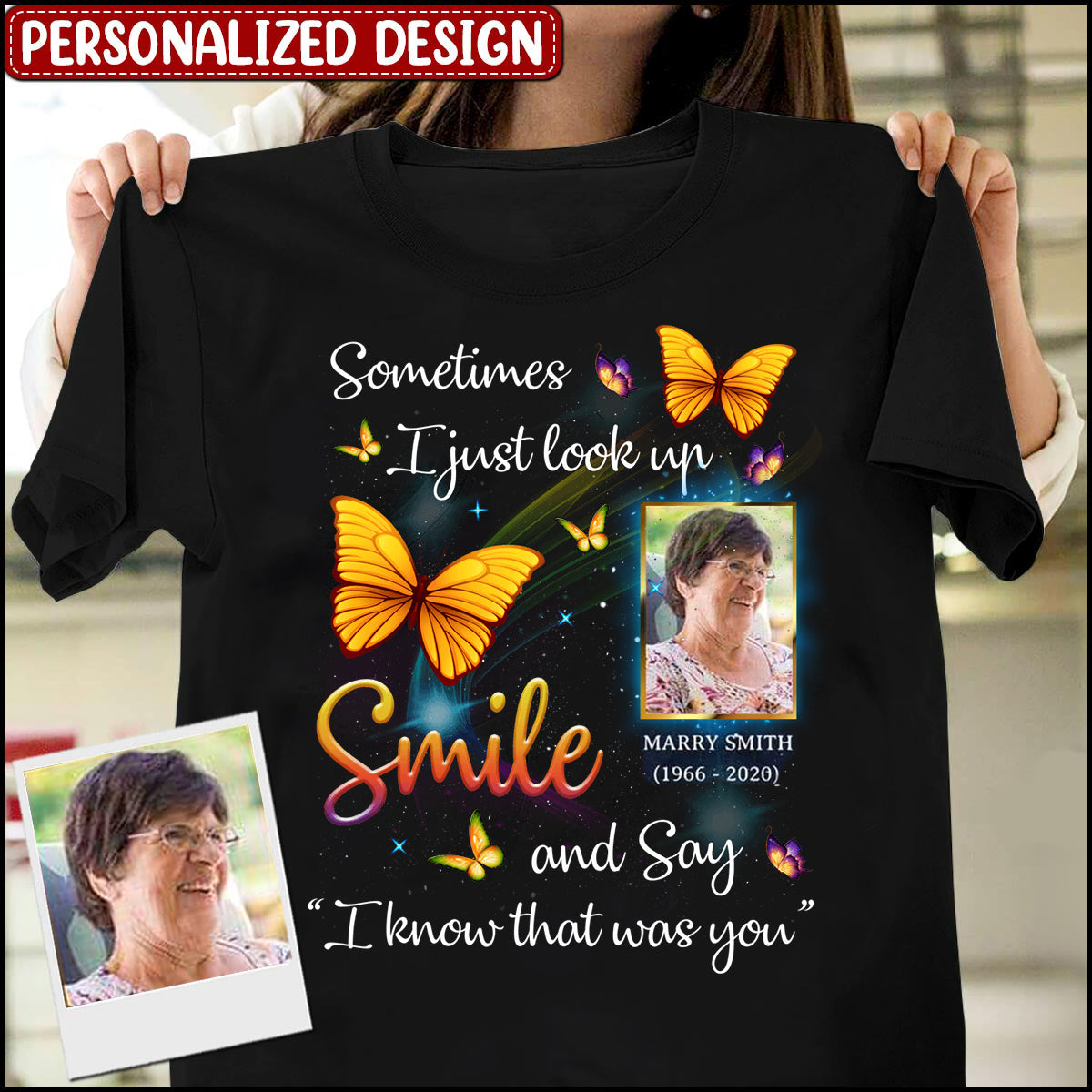 Look Up Smile And Say That Was You Memorial Personalized Shirt