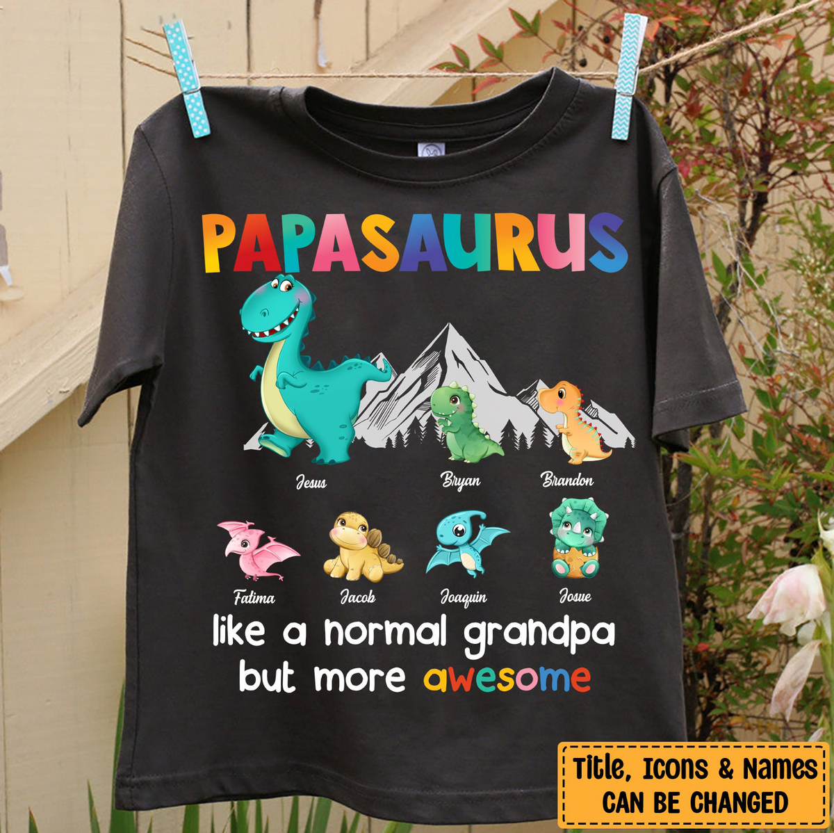 Gift For Grandpa Papasaurus Shirt