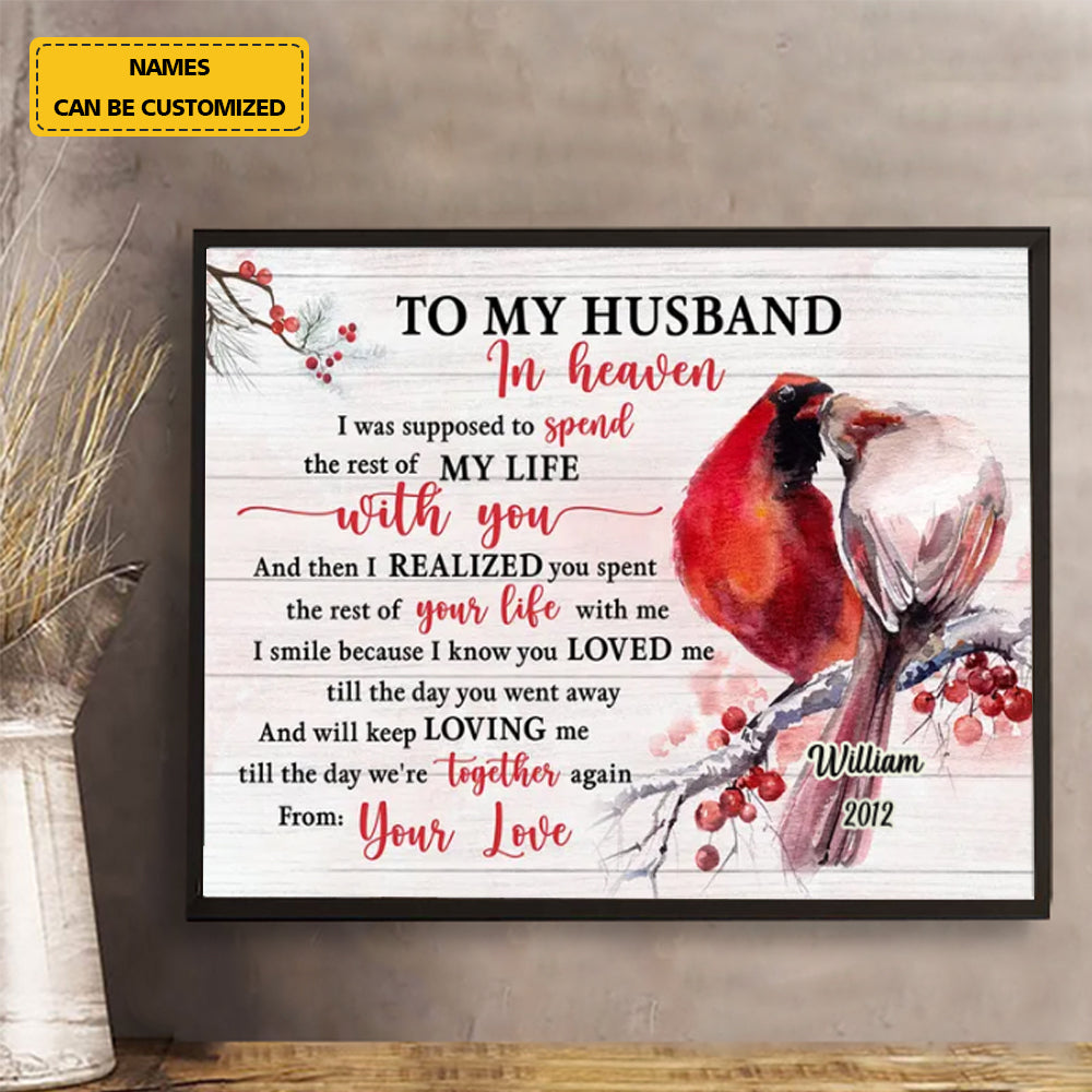 In Loving Memory Of Husband In Heaven Memorial Canvas