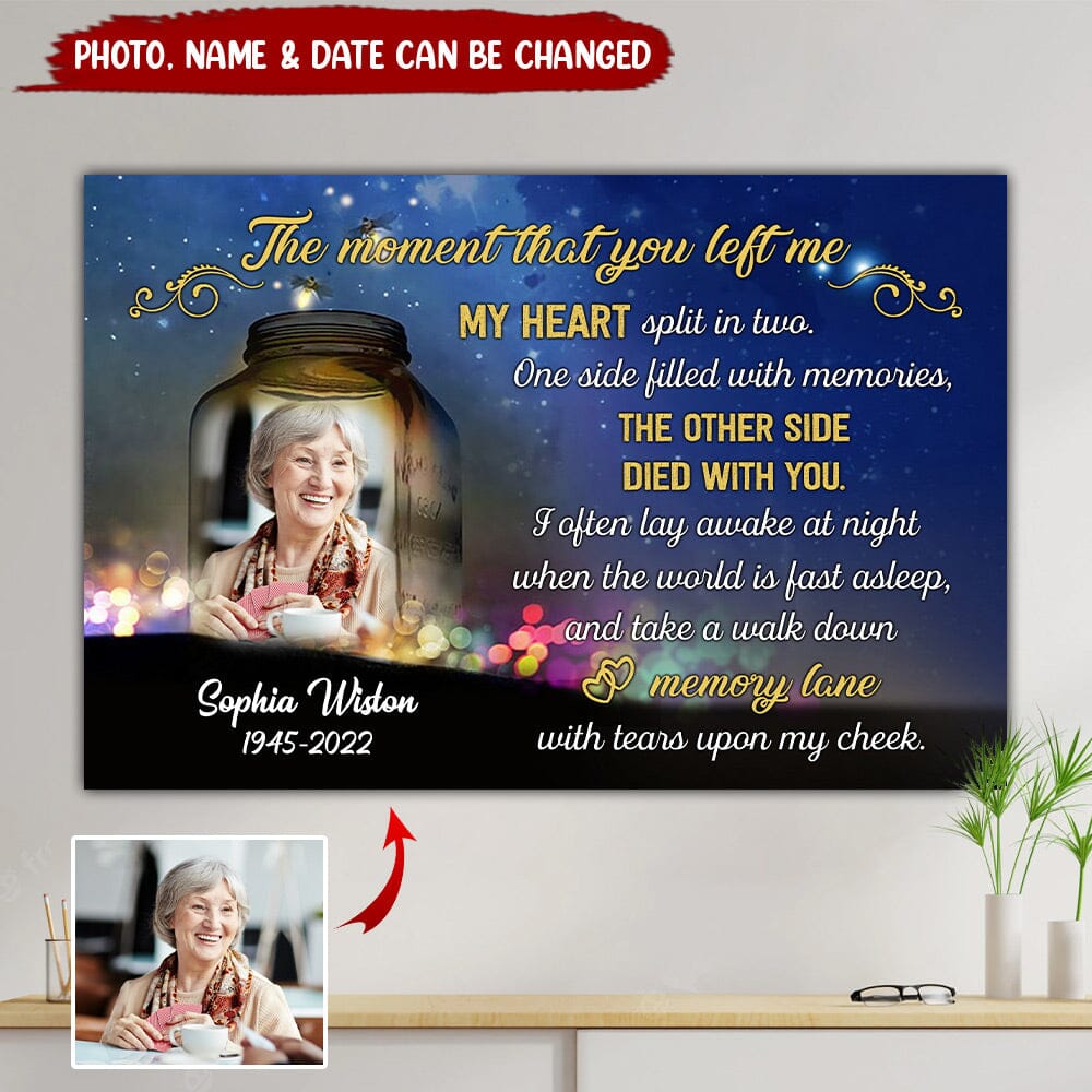 The moment that you left me Personalized memorial vertical poster