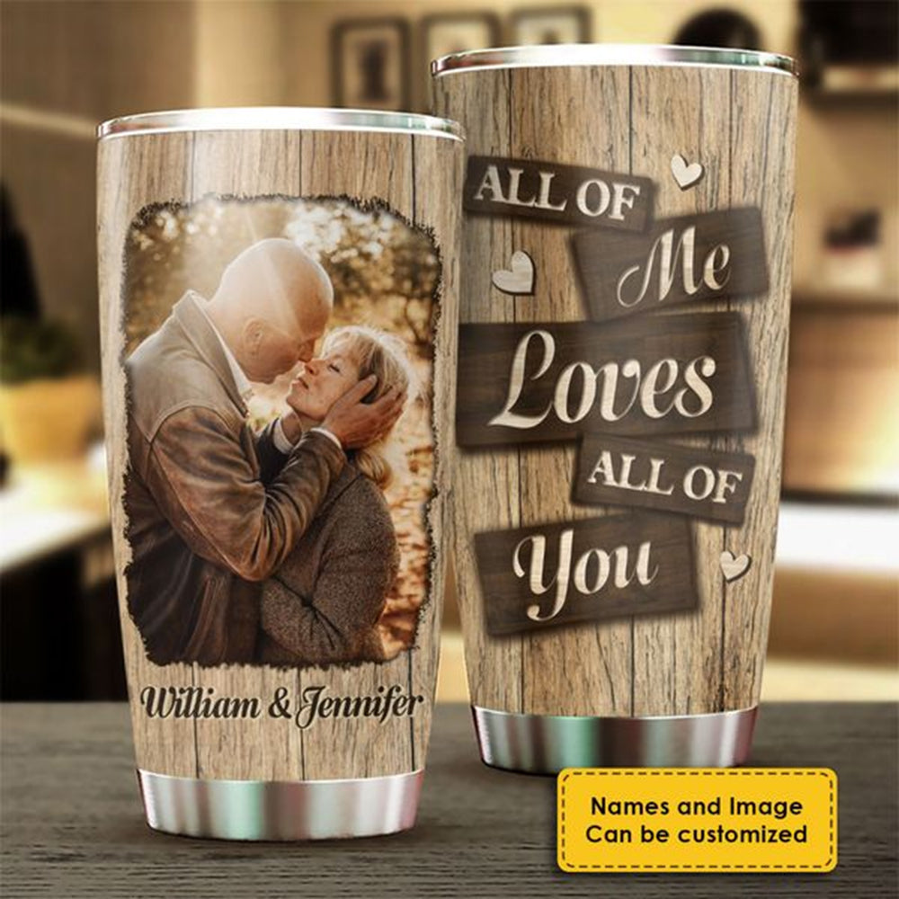 I Entirely Love You - Upload Image, Gift For Couples, Husband Wife - Personalized Tumbler
