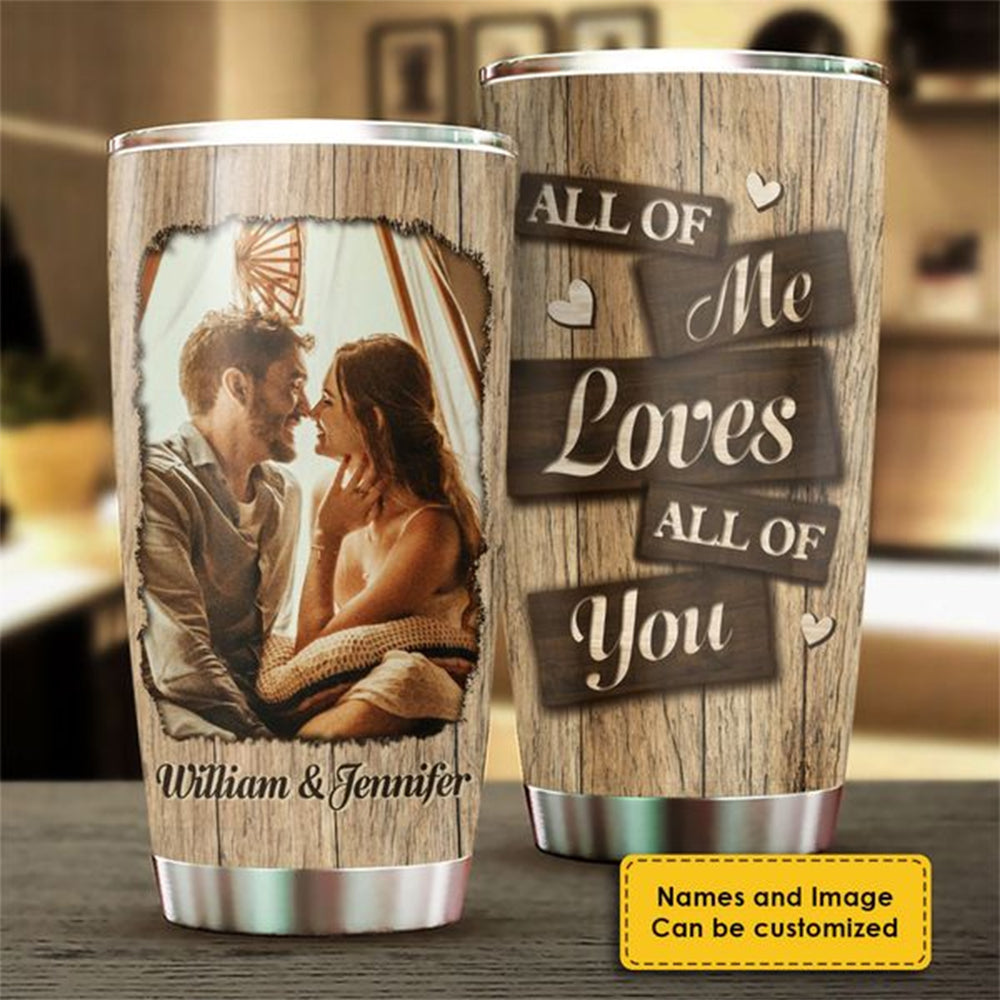 I Entirely Love You - Upload Image, Gift For Couples, Husband Wife - Personalized Tumbler