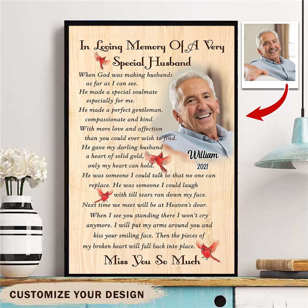 Personalized Husband Memorial Canvas Wall Art| In Loving Memory of a Very Special Husband| Loss of Husband Deepest Sympathy Gift