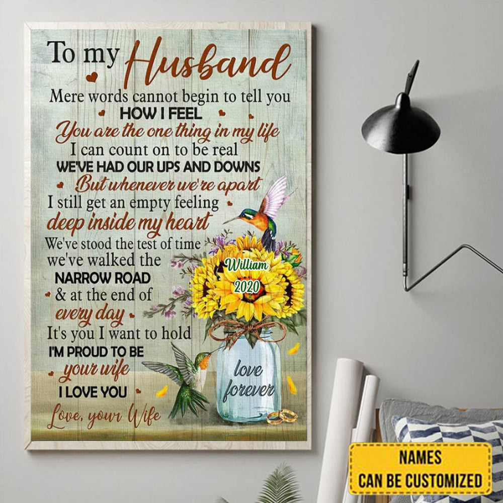 Gift For Husband, Husband And Wife, Mere Words Cannot Begin To Tell You, How I Feel