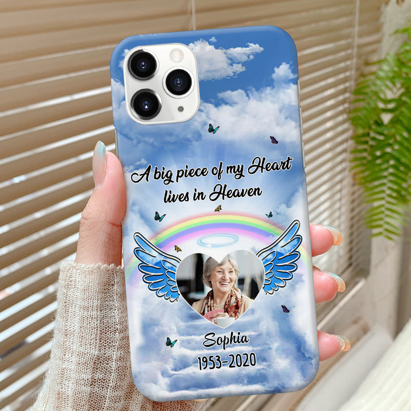 Personalized Memorial A big Piece Of My Heart Lives In Heaven Custom Photo Phone Case