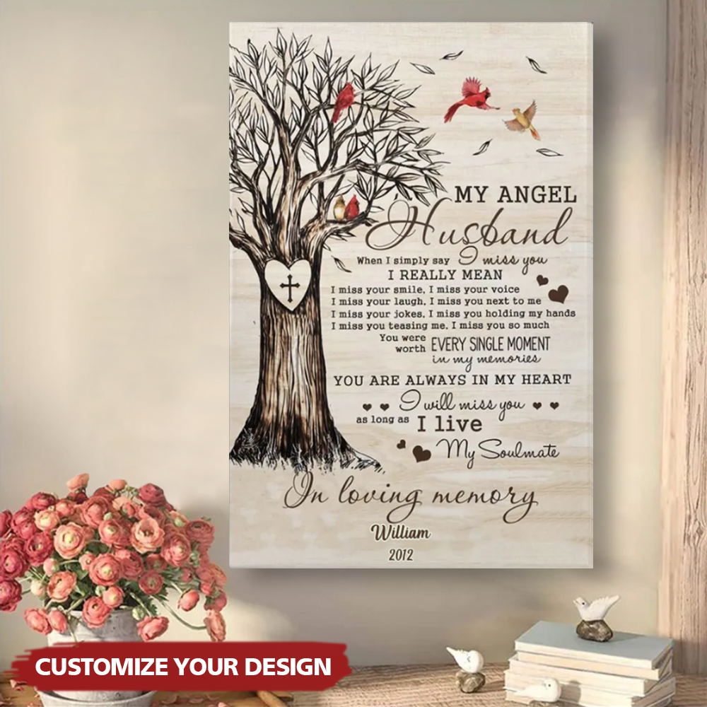 Personalized Wall Art For Loss Of Husband My Angel In Loving Memory Gifts