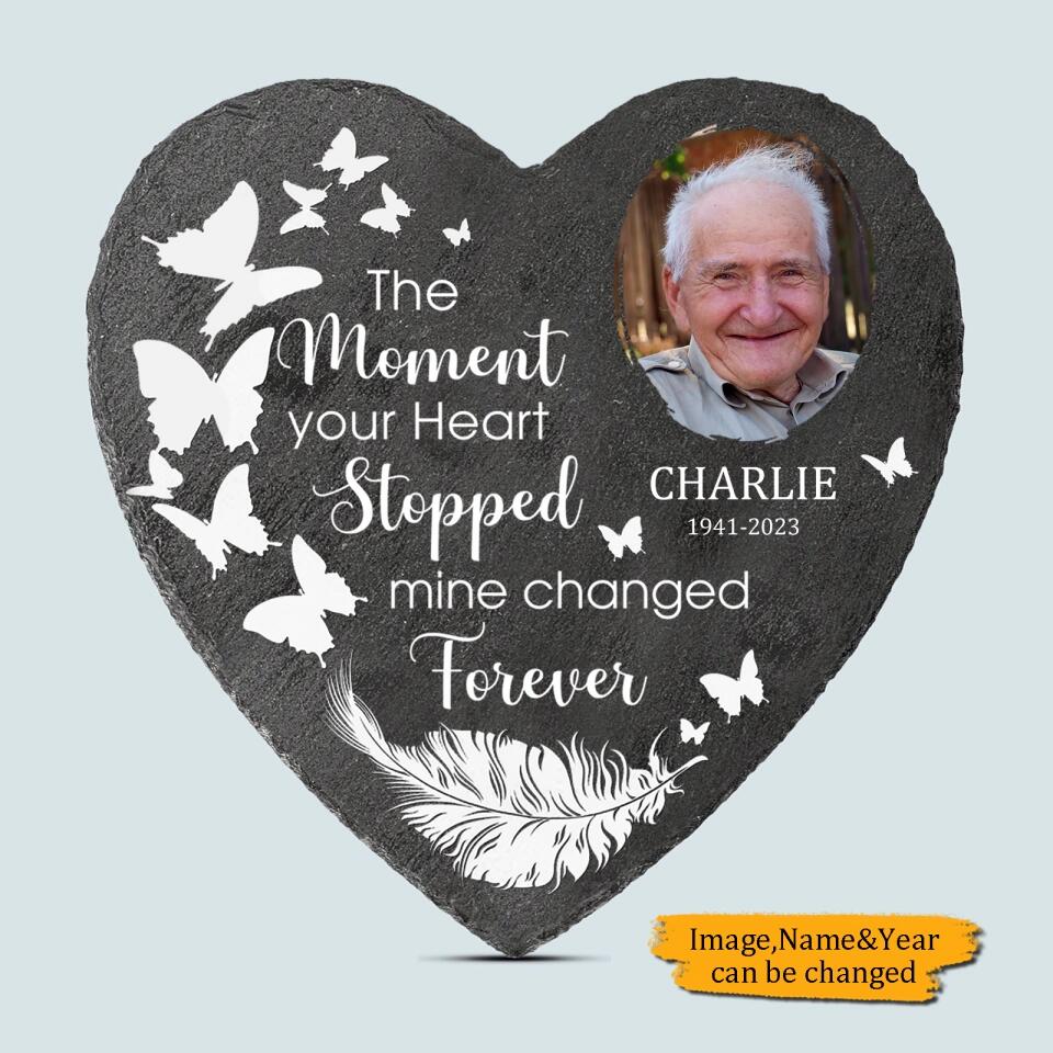 Your Wings Were Ready But My Heart Was Not - Personalized Heart Memorial Stone