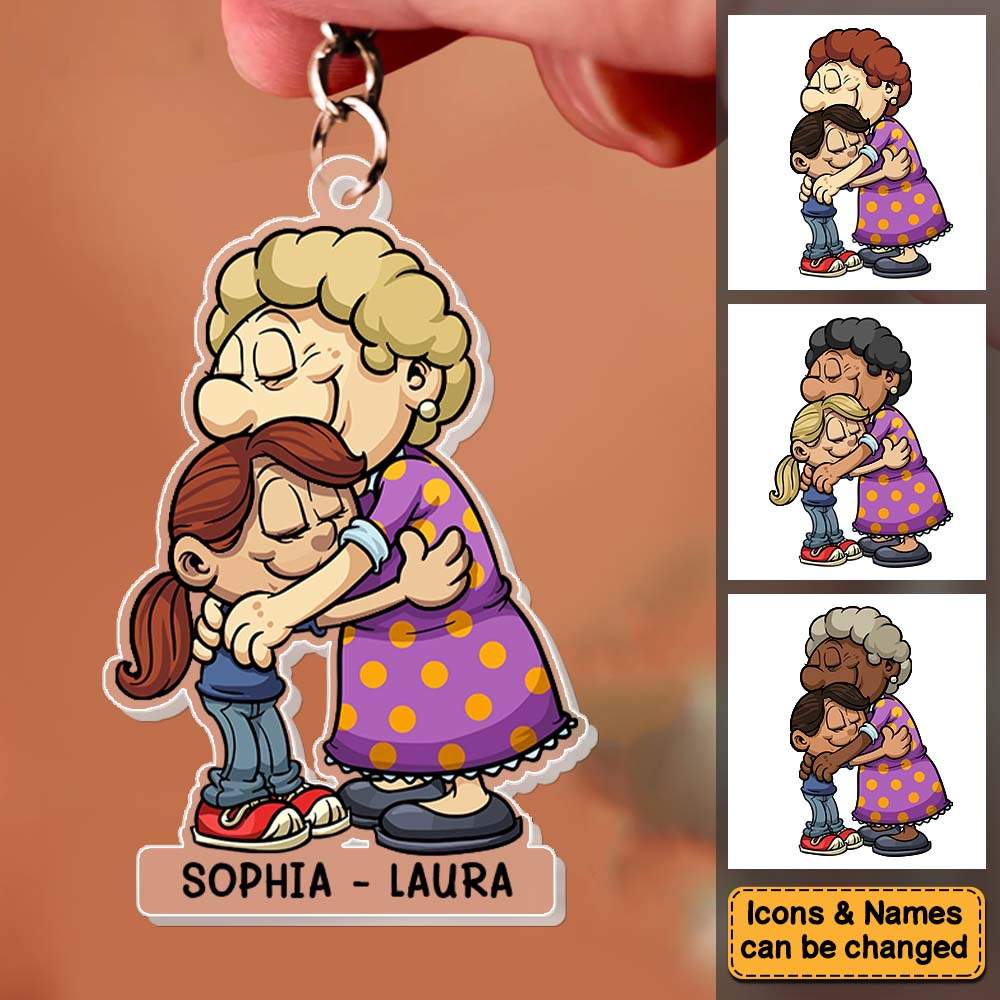 Gift For Granddaughter Grandma Hugging Acrylic Keychain
