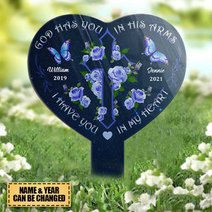 God Has You In His Arms - Memorial Gift  - Personalized Stake