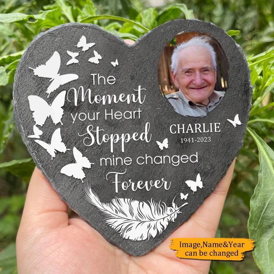 Your Wings Were Ready But My Heart Was Not - Personalized Heart Memorial Stone