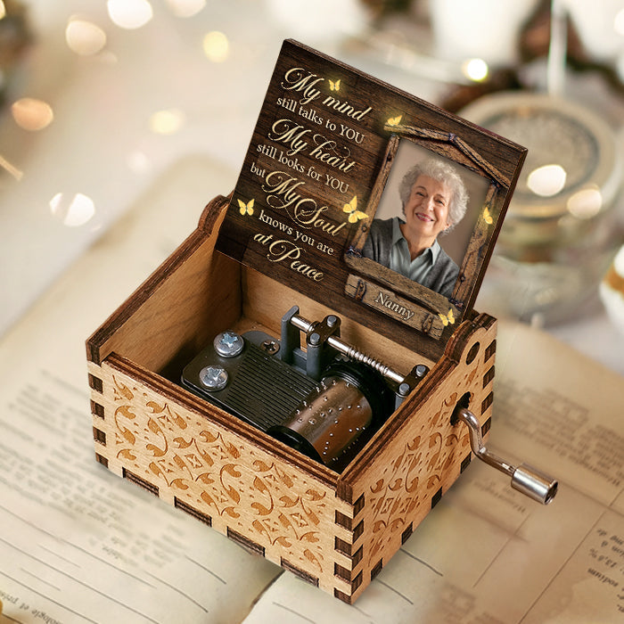 My Mind Still Talks About You - Personalized Music Box - Upload Image, Memorial Gift, Sympathy Gift
