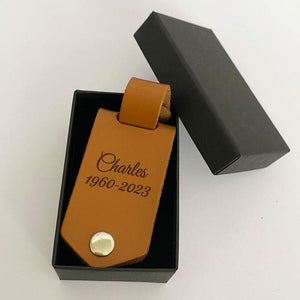 I Will Hold You In My Heart, Personalized Leather Keychain, Memorial Gift