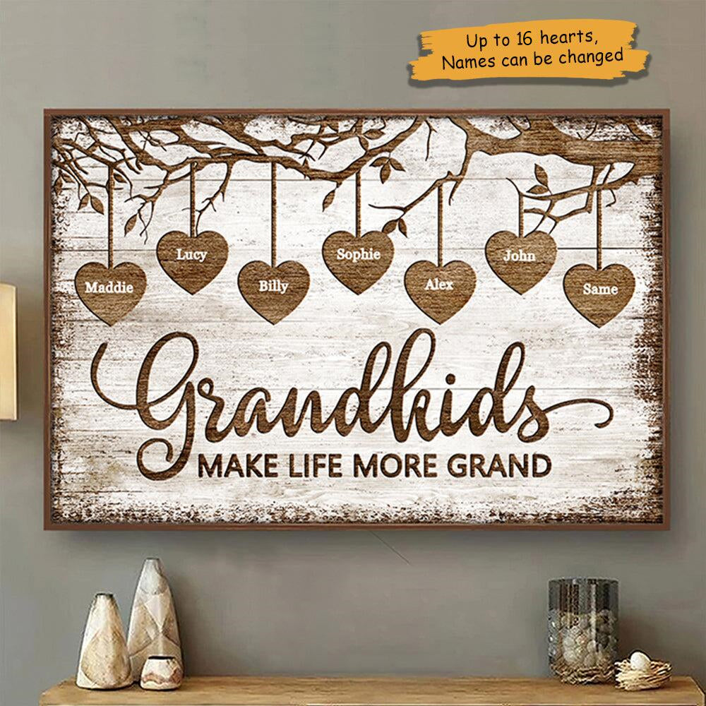 Grandkids Make Life Grand - Personalized Canvas
