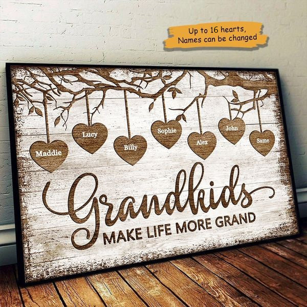 Grandkids Make Life Grand - Personalized Canvas