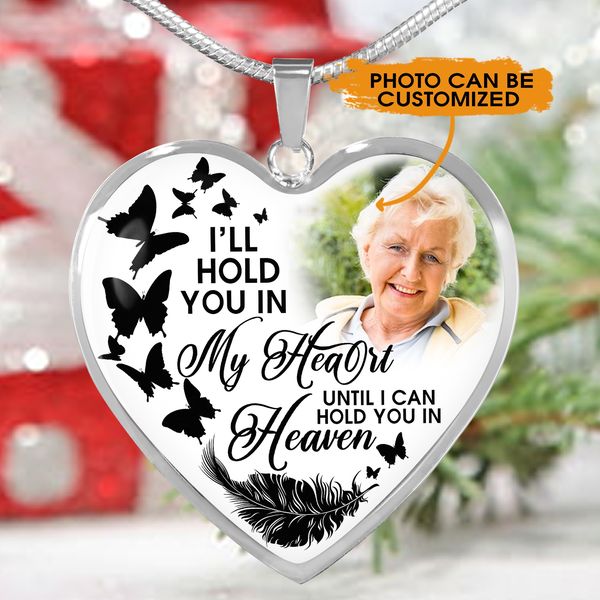 Personalized Memorial Heart Necklace I Will Hold In My Heart For Someone Custom Memorial Gift