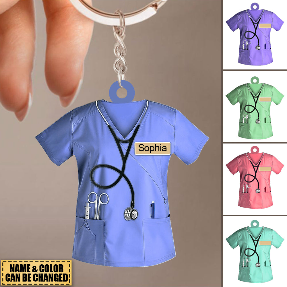 Personalized Nurse Uniform Keychain - Gift For Nurse - pixisid