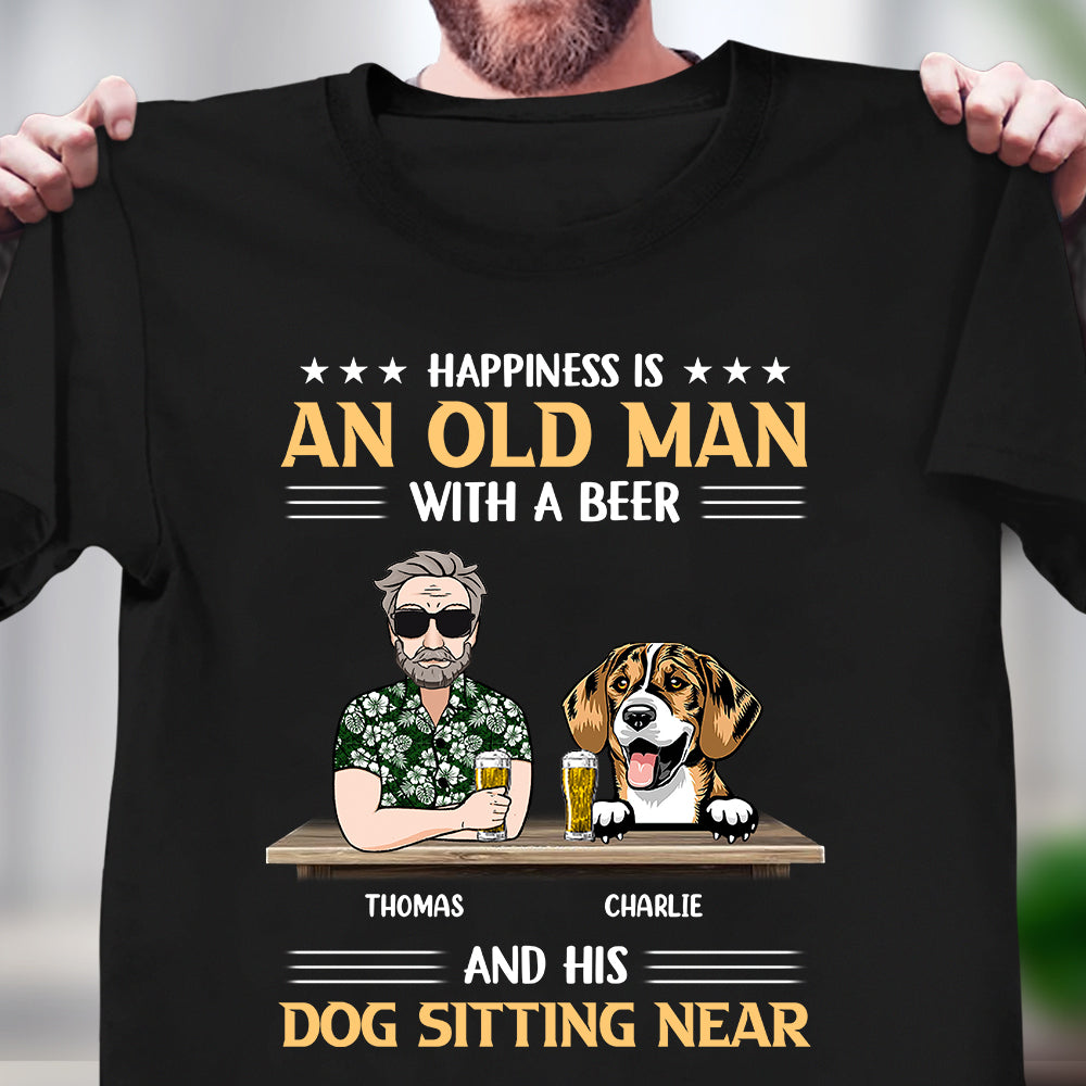 Happiness Is... Dog Personalized Shirt, Personalized Gift for Dog Lovers, Dog Dad