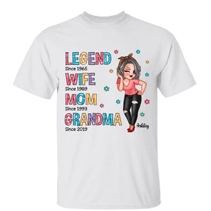 Legend Wife Mom Colorful Pattern Sassy Woman Personalized Shirt