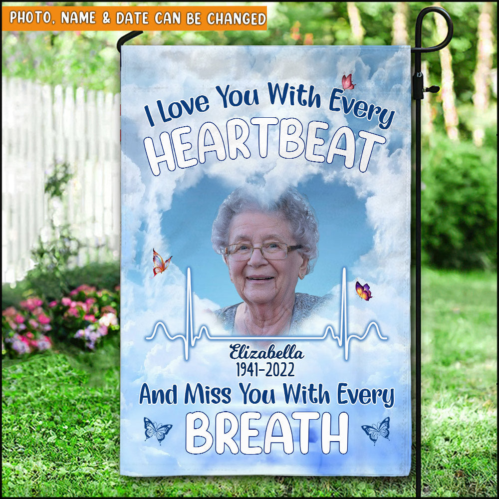 Personalized memorial upload photo garden house flag