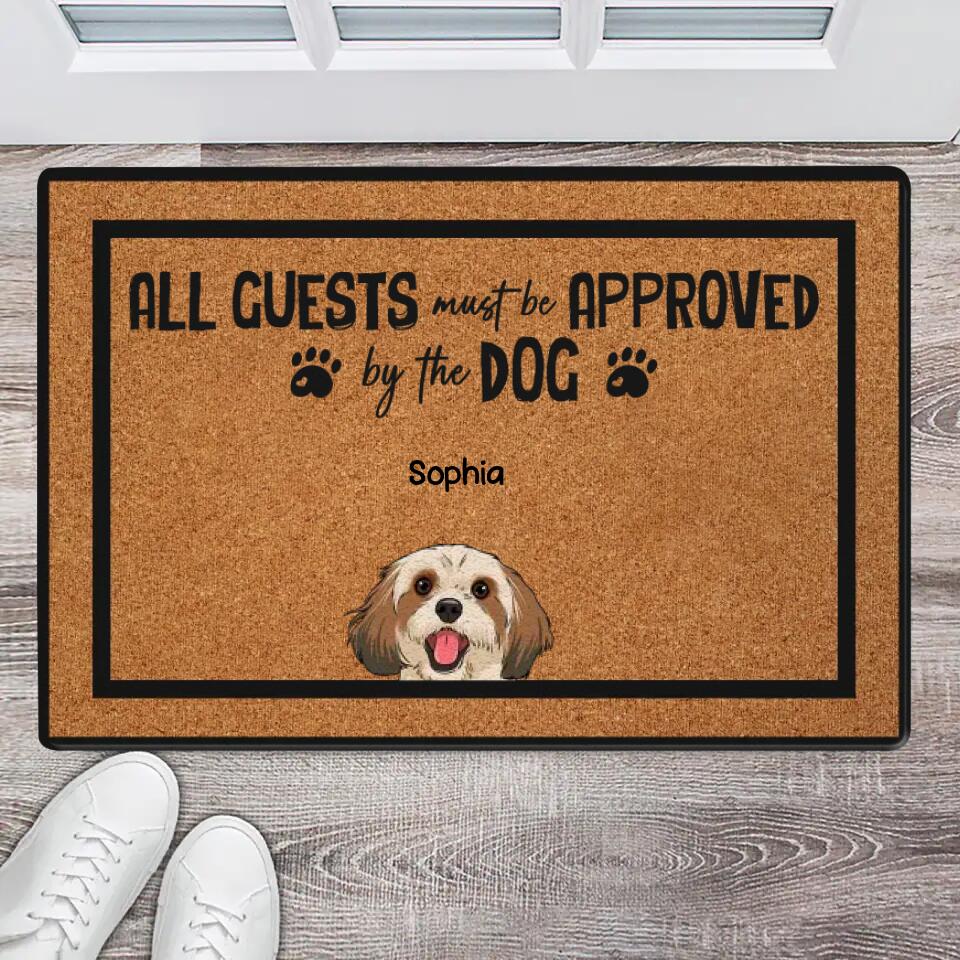 PERSONALIZED ALL GUESTS MUST BE APPROVED BY THE DOG DOG LOVERS GIFT DOORMAT