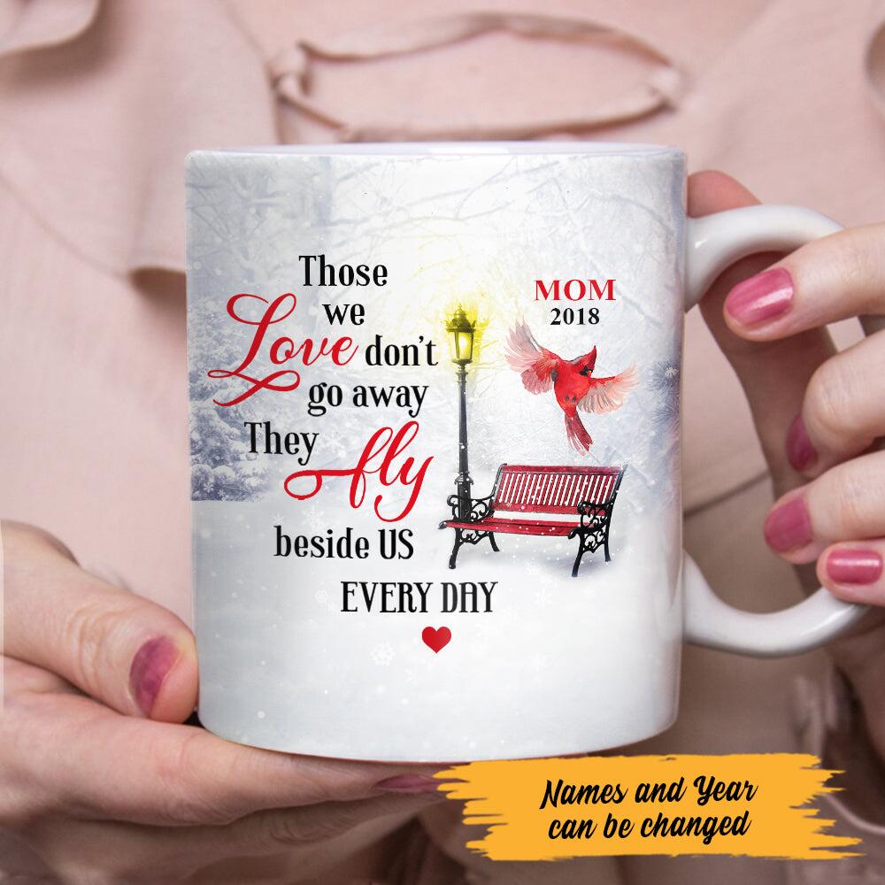 Cardinal Memorial Mom Dad They Fly Beside Us Mug