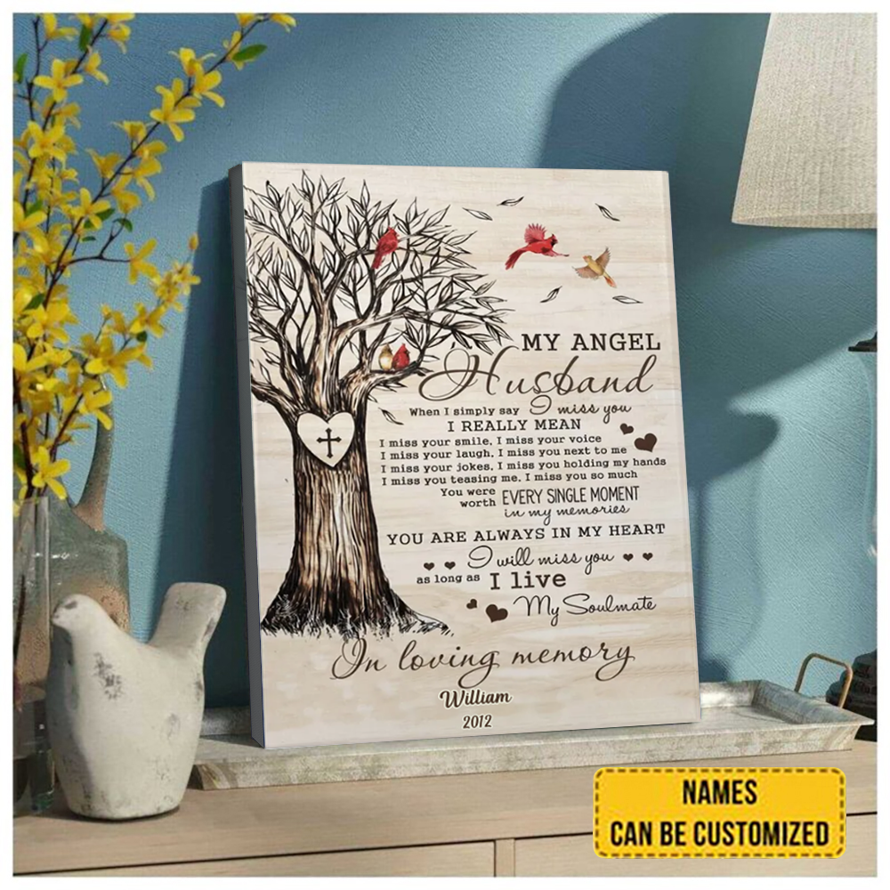 Personalized Wall Art For Loss Of Husband My Angel In Loving Memory Gifts