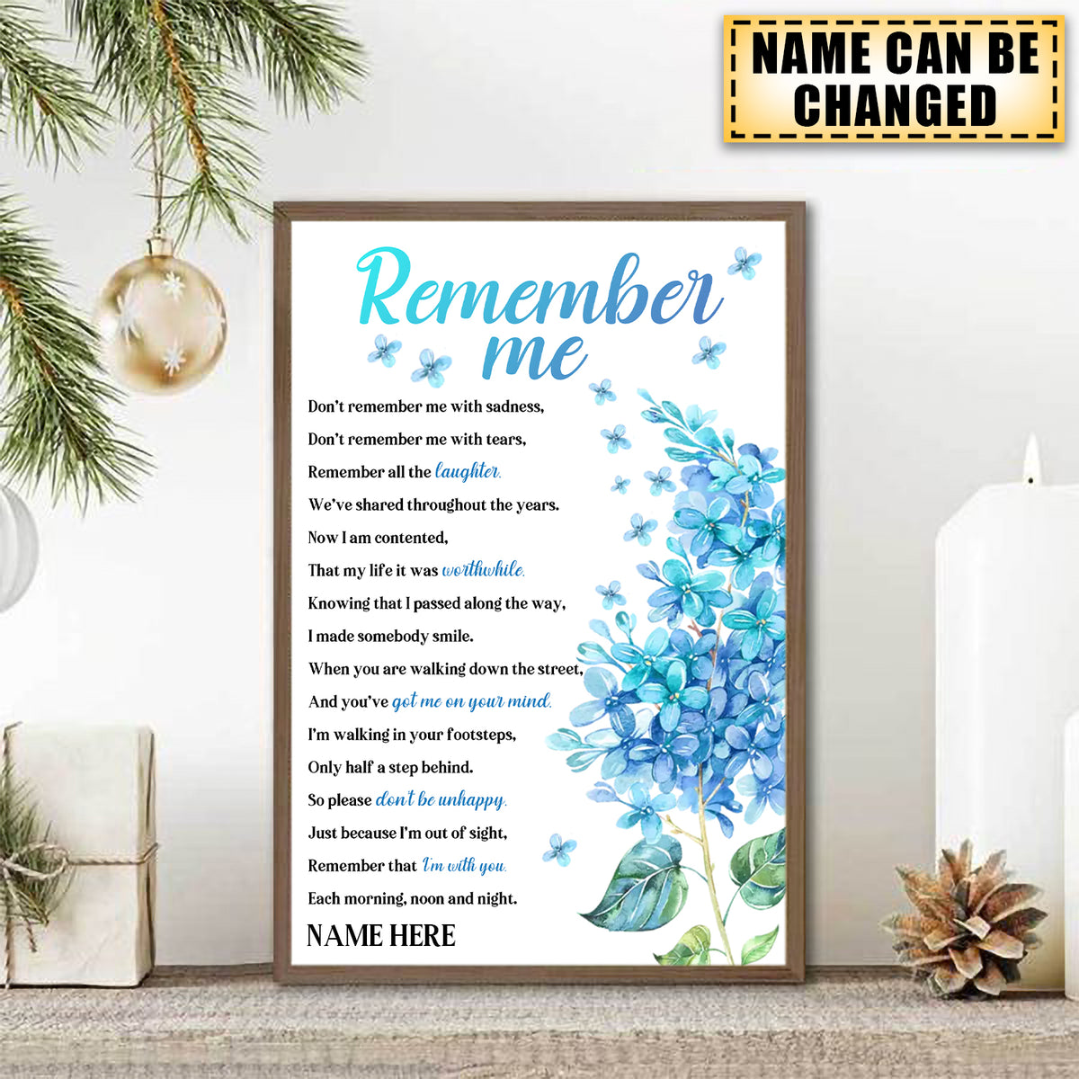 Remember Me Custom Memorial Gift-Personalized Memorial Poster