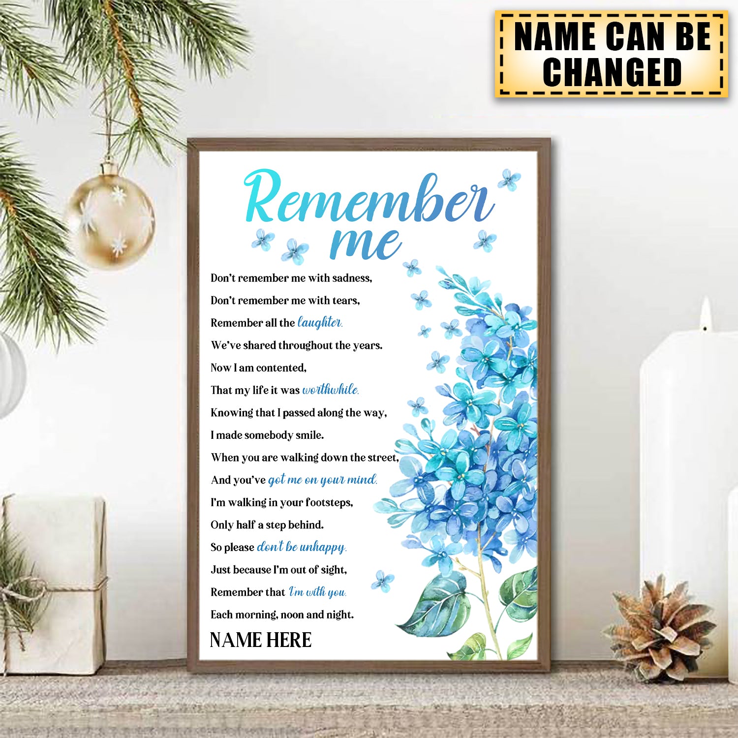 Remember Me Custom Memorial Gift-Personalized Memorial Poster