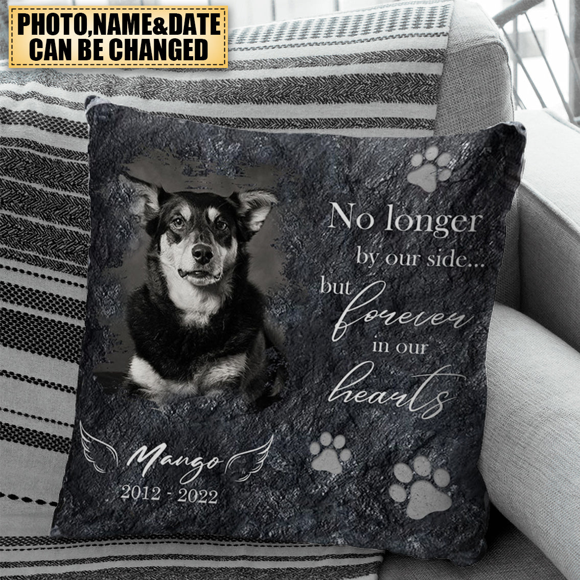 Personalized Memorial Photo Pillowcase, No Longer By Our Side