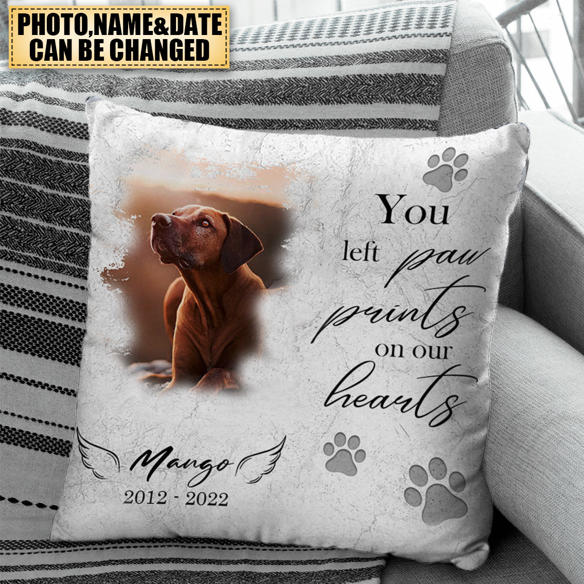 Personalized Memorial Photo Pillowcase, No Longer By Our Side